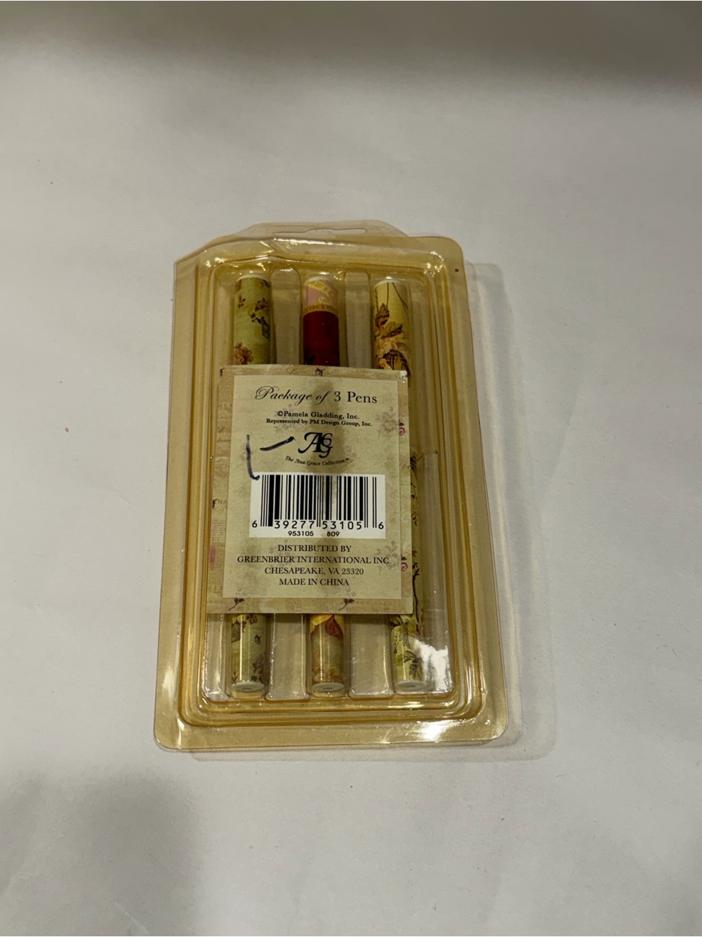 Ana Grace Collection Package of 3 Pens Pamela Gladding Greenbrier International
